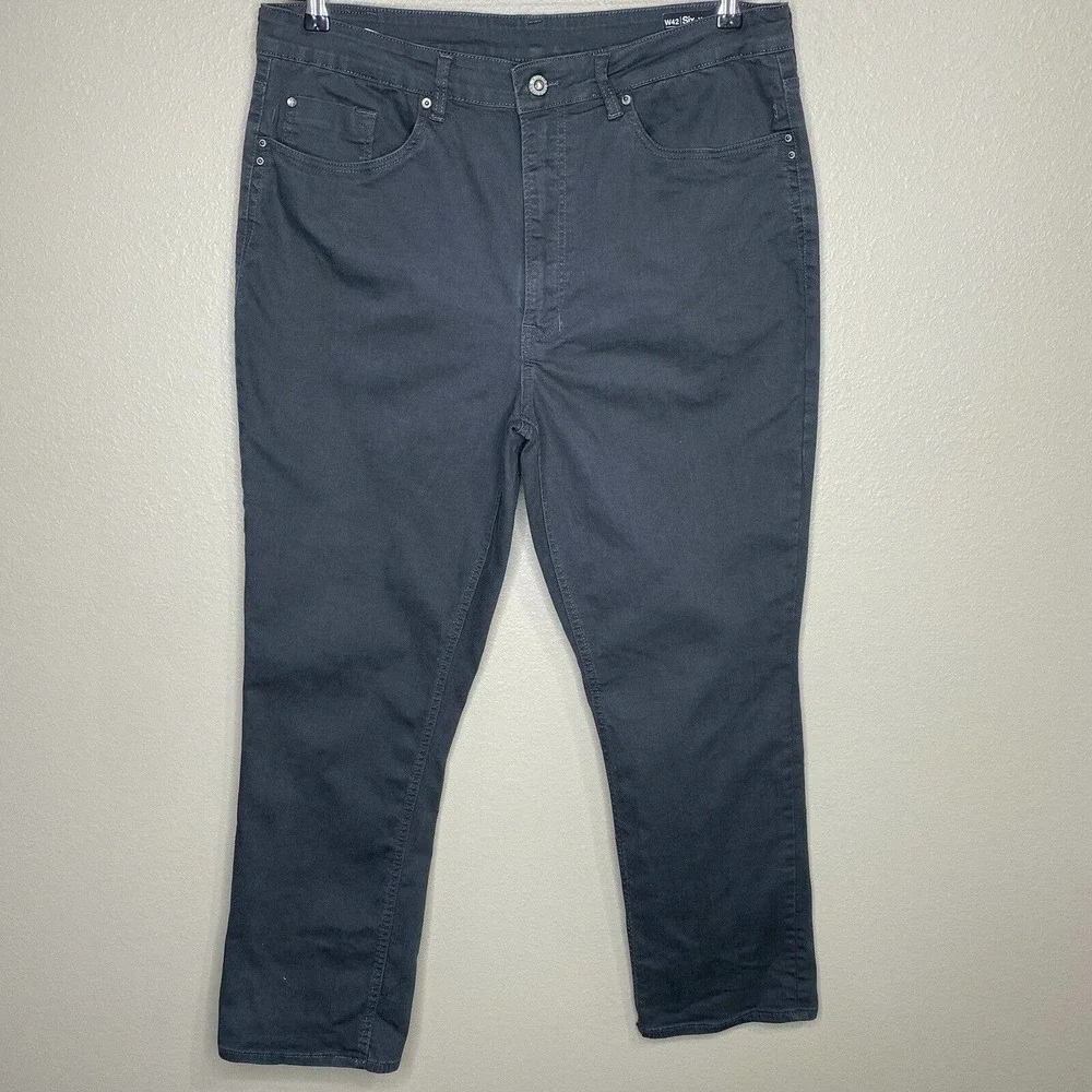 Buffalo David Bitton Six-X Straight Leg Gray Black Stretch Cotton Denim Jeans - Picture 3 of 13